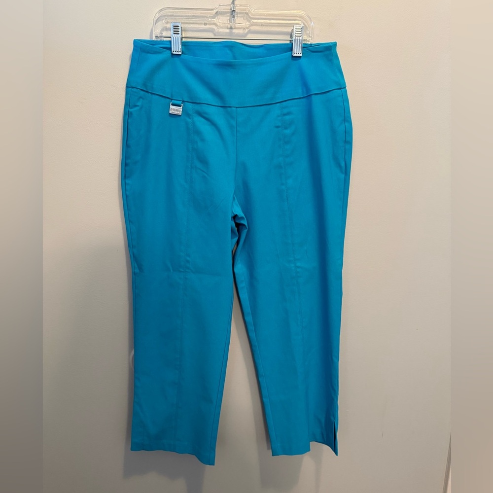 Lulu-B Turquoise Cropped Ponte Pants